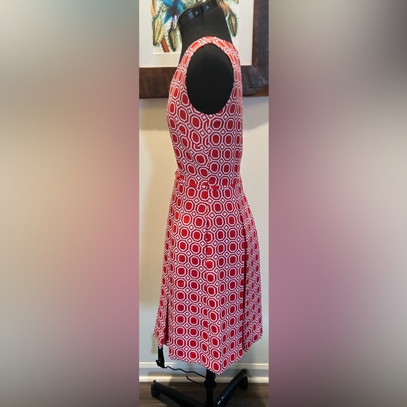 TAHARI Orange Geometric Pattern Dress - Picture 3 of 4